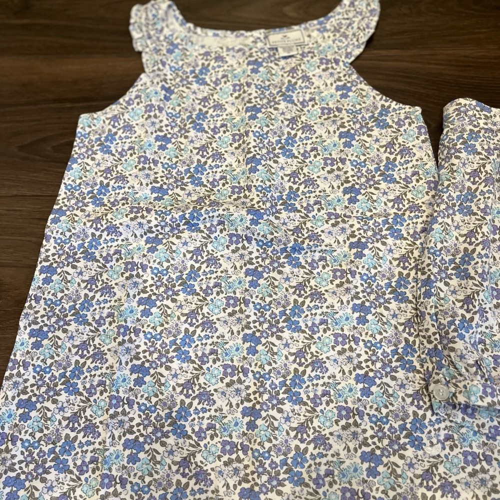Girls twill Amelie short set in timeless toile